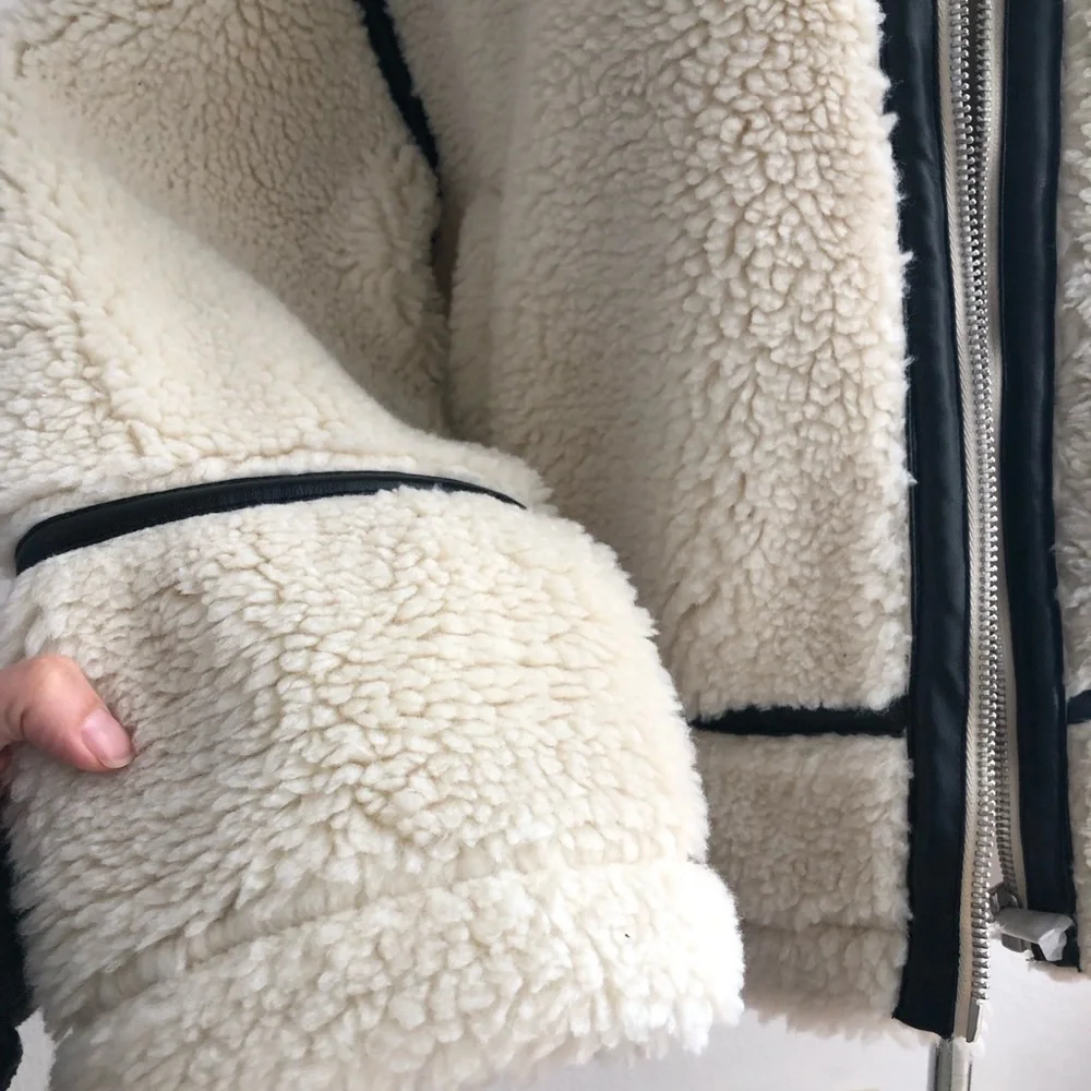 NWT Jason Wu Cream Teddy Jacket with Black Accents - Picture 6 of 9